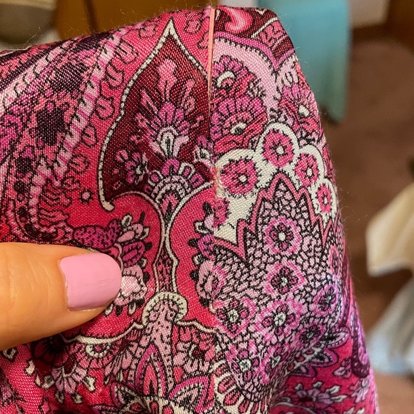 Women's slip dress pink fuchsia paisley French style fashion size 2 - Picture 9 of 9